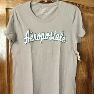 Aeropostale Gray/White T-shirt Size XL Juniors